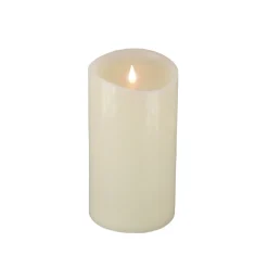 5 in. by 9 in. HGTV Home Collection Flameless Heritage Pillar Candle, Ivory Decorative Accents