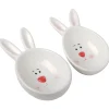 Discount 3 in. by 4 in. by 7 in. Easter Bunny Candy Dishes, White, Easter Collection, Set of 2 Table Decorations