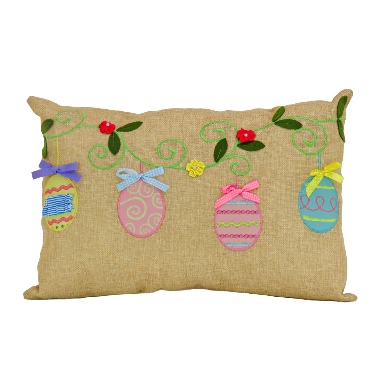 Sale 18 in. by 10 in. Decorated Easter Eggs Decorative Pillow Pillows & Throws