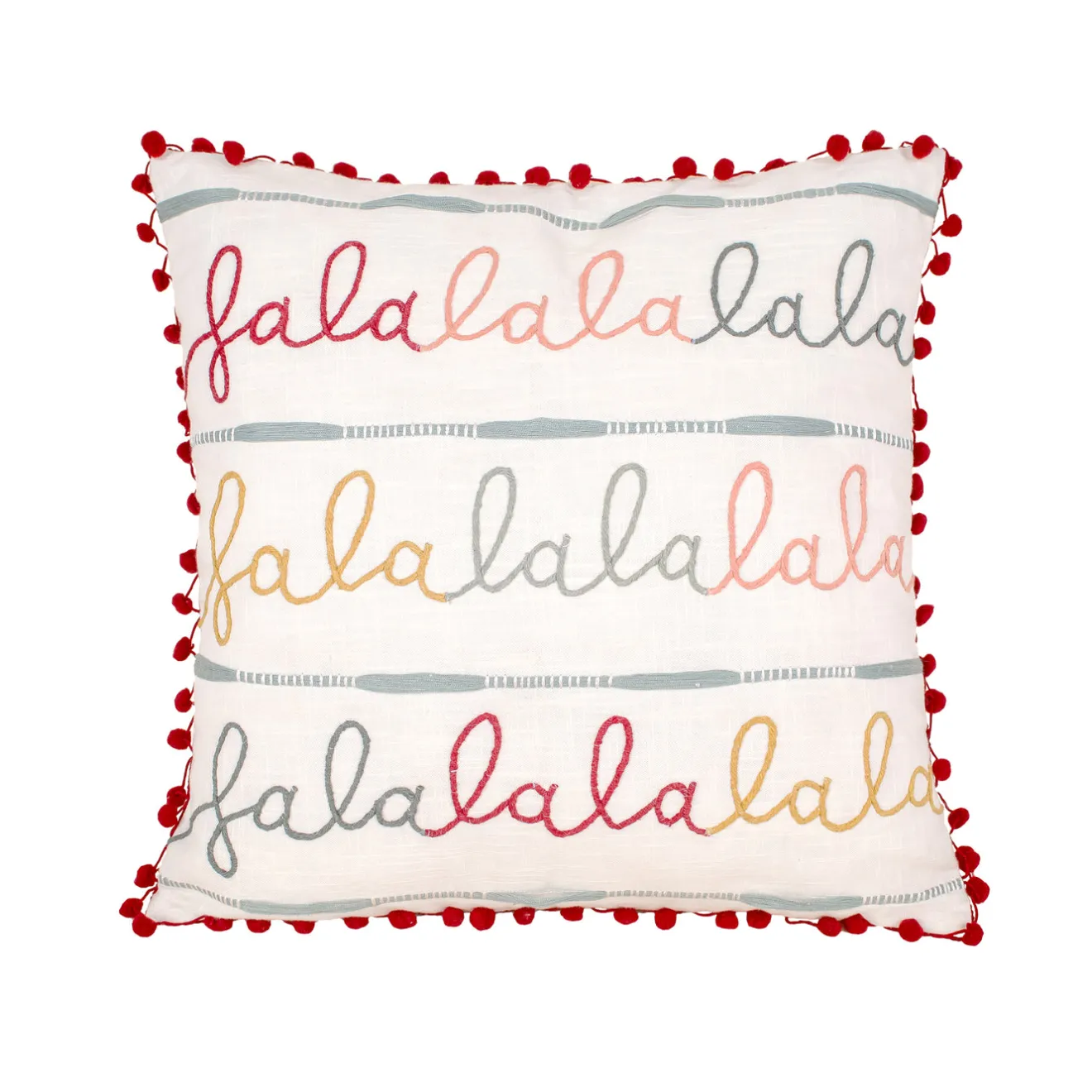 18 in. by 18 in. HGTV Falala Embroidered Pillow Pillows & Throws