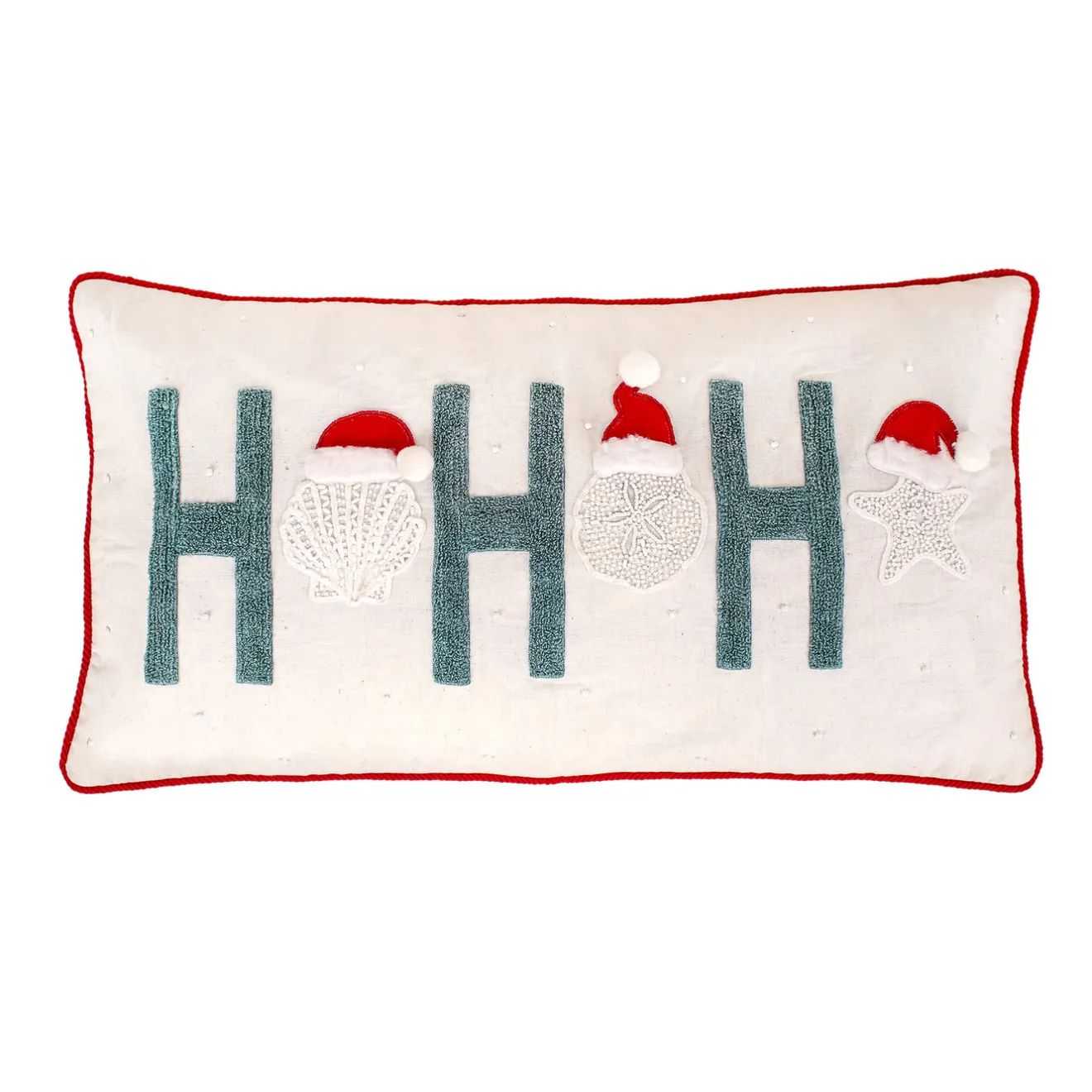 Discount 14 in. by 26 in. HGTV HO HO HO Pillow with Embroidery Pillows & Throws
