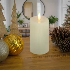 Best 5 in. by 11 in. HGTV Home Collection Flameless Georgetown Pillar Candle, Ivory Decorative Accents
