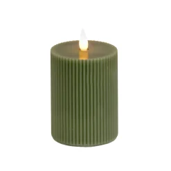 Best 4 in. by 6 in. HGTV Home Collection Flameless Georgetown Pillar Candle, Dk Green Decorative Accents