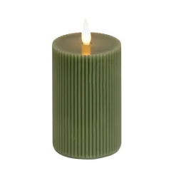 Hot 4 in. by 10 in. HGTV Home Collection Flameless Georgetown Pillar Candle, Dk Green Decorative Accents