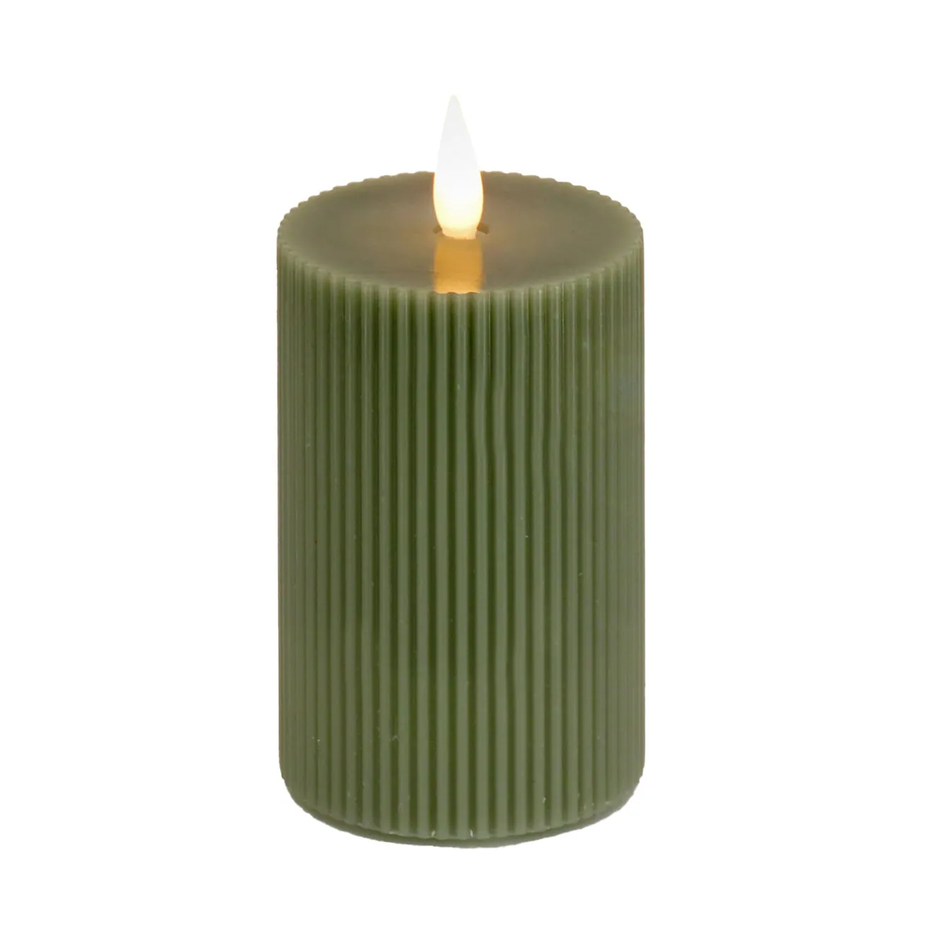 Hot 4 in. by 10 in. HGTV Home Collection Flameless Georgetown Pillar Candle, Dk Green Decorative Accents