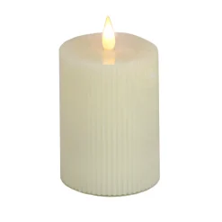 Best 4 in. by 8 in. HGTV Home Collection Flameless Georgetown Pillar Candle, Ivory Decorative Accents