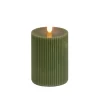 Online 3 in. by 5 in. HGTV Home Collection Flameless Georgetown Pillar Candle, Dk Green Decorative Accents