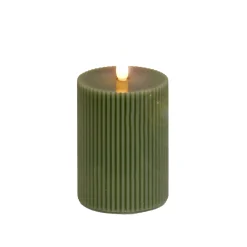 Online 3 in. by 5 in. HGTV Home Collection Flameless Georgetown Pillar Candle, Dk Green Decorative Accents