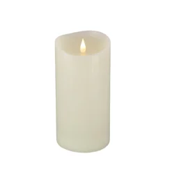Best 4 in. by 8 in. HGTV Home Collection Flameless Heritage Pillar Candle, Ivory Decorative Accents