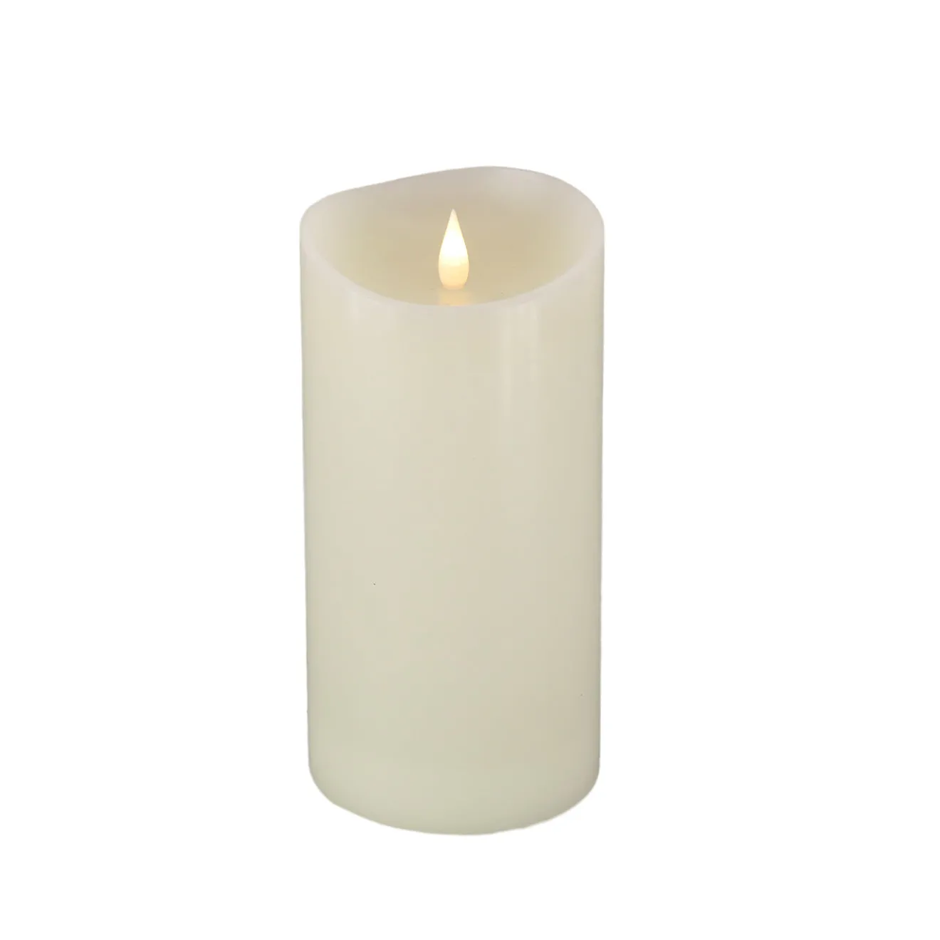 Best 4 in. by 8 in. HGTV Home Collection Flameless Heritage Pillar Candle, Ivory Decorative Accents