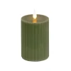 Outlet 4 in. by 8 in. HGTV Home Collection Flameless Georgetown Pillar Candle, Dk Green Decorative Accents