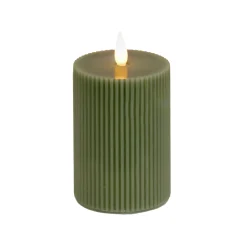 Outlet 4 in. by 8 in. HGTV Home Collection Flameless Georgetown Pillar Candle, Dk Green Decorative Accents