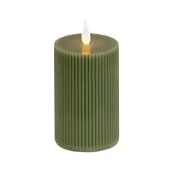Online 3 in. by 9 in. HGTV Home Collection Flameless Georgetown Pillar Candle, Dk Green Decorative Accents