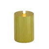 Discount 3 in. by 5 in. HGTV Home Collection Flameless Georgetown Pillar Candle, Gold Decorative Accents
