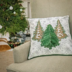 Hot 18 in. by 18 in. HGTV Home Collection Embroidered Forest Pillow Pillows & Throws