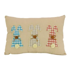 Sale 18 in. by 10 in. Plaid Easter Bunnies Decorative Pillow Pillows & Throws