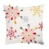 Clearance 18 in. by 18 in.Velvet Snowflake Embroidery Pillow Pillows & Throws