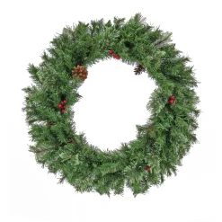Sale 30 in. Cashmere Wreath with Pinecones and Red Berries Unlit Christmas Wreaths|25-36 Inch Christmas Wreaths