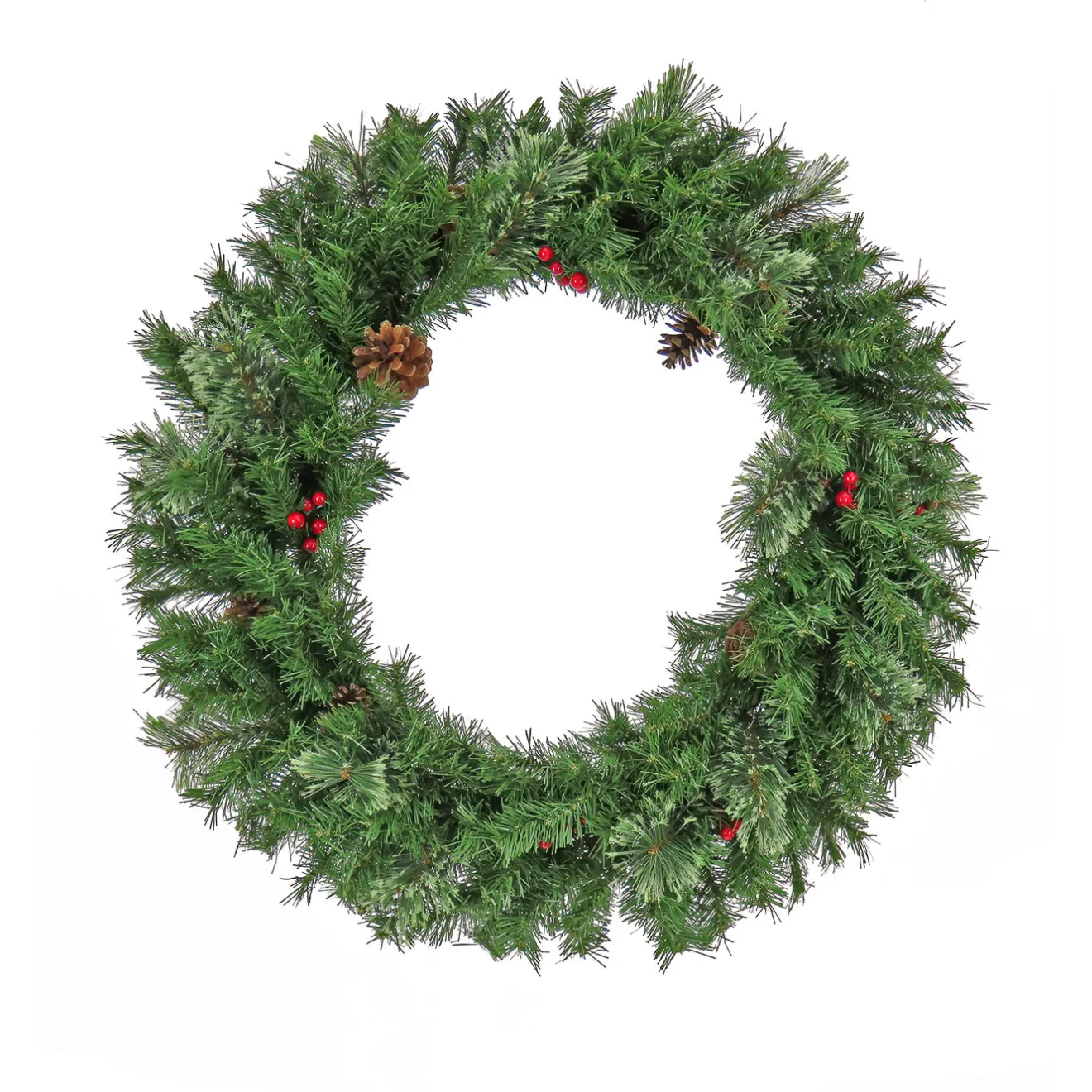 Sale 30 in. Cashmere Wreath with Pinecones and Red Berries Unlit Christmas Wreaths|25-36 Inch Christmas Wreaths