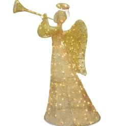 Best 60 in. Champagne Angel Decoration with LED Lights Yard Decorations