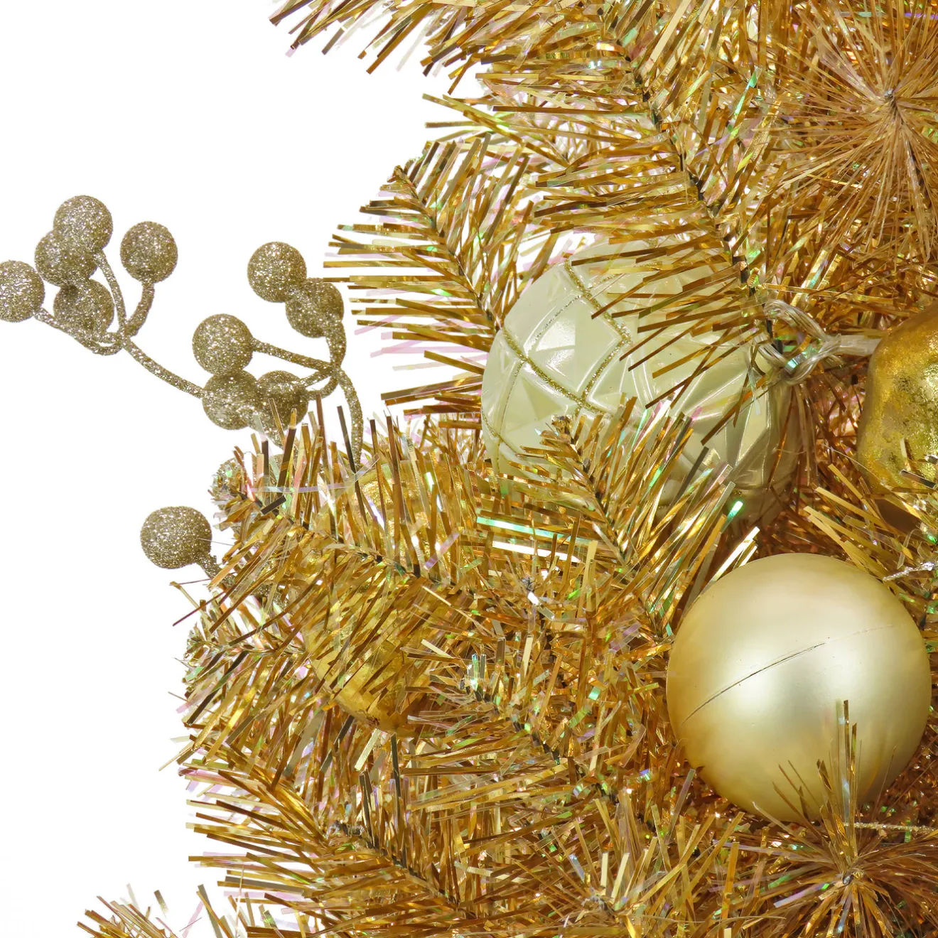 Sale 36 in. Christmas Be Merry Decorated Gold Tree with Warm White LED Lights Tabletop|Under 5 Feet