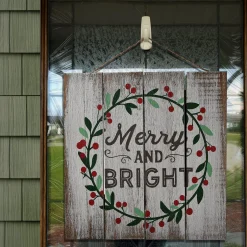 Hot 13 in. Christmas Holiday Wall Sign Decorative Accents