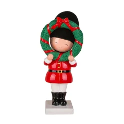 Discount 10 in. Christmas Soldier Holding Wreath Decorative Accents