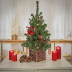 Outlet 36 in. Christmas Vienna Waltz Decorated Tree with Warm White LED Lights Tabletop|Under 5 Feet