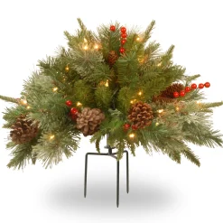 New 18 in. Colonial Fir Urn Filler with LED Lights Topiaries Arrangements