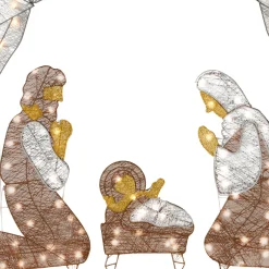 Discount 55 in. Crystal Splendor Prelit Nativity Set Yard Decorations