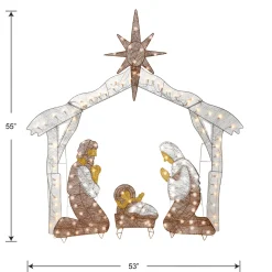 Discount 55 in. Crystal Splendor Prelit Nativity Set Yard Decorations