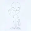 Online 40 in. 2D Alien with Neon Green and Orange LED Lights Sign Decorations
