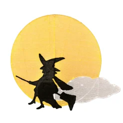 Outlet 35 in. 2D Tinsel Witch on Broomstick with LED Lights Outdoor Decorations