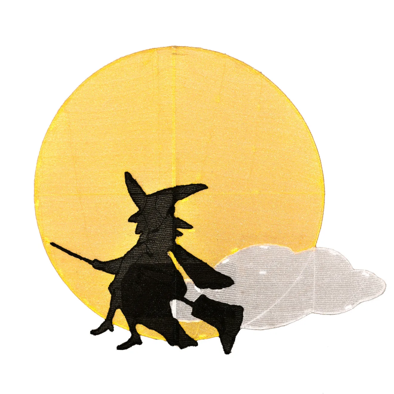 Outlet 35 in. 2D Tinsel Witch on Broomstick with LED Lights Outdoor Decorations