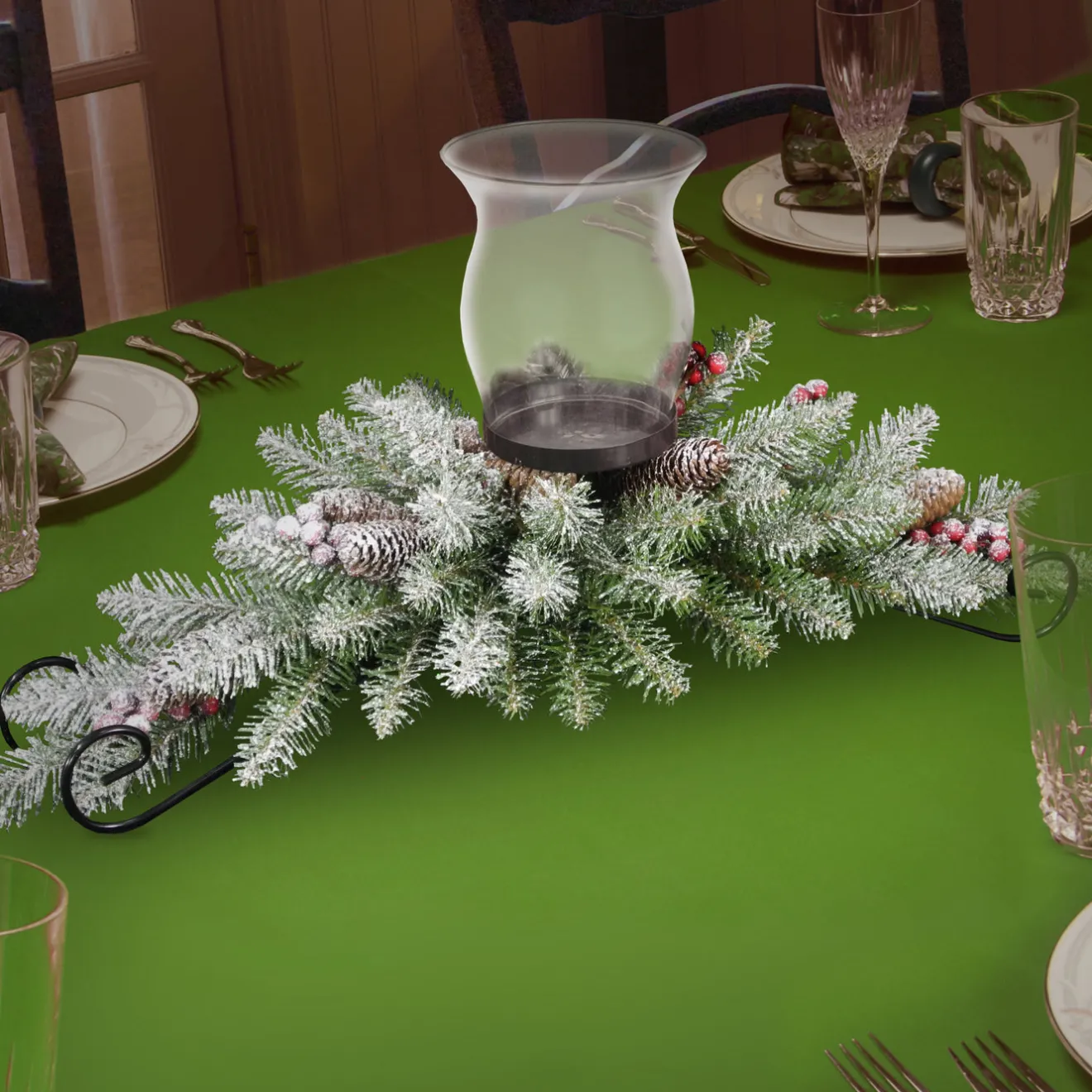 Hot 30 in. Dunhill Fir Centerpiece and Candle Holder Centerpieces