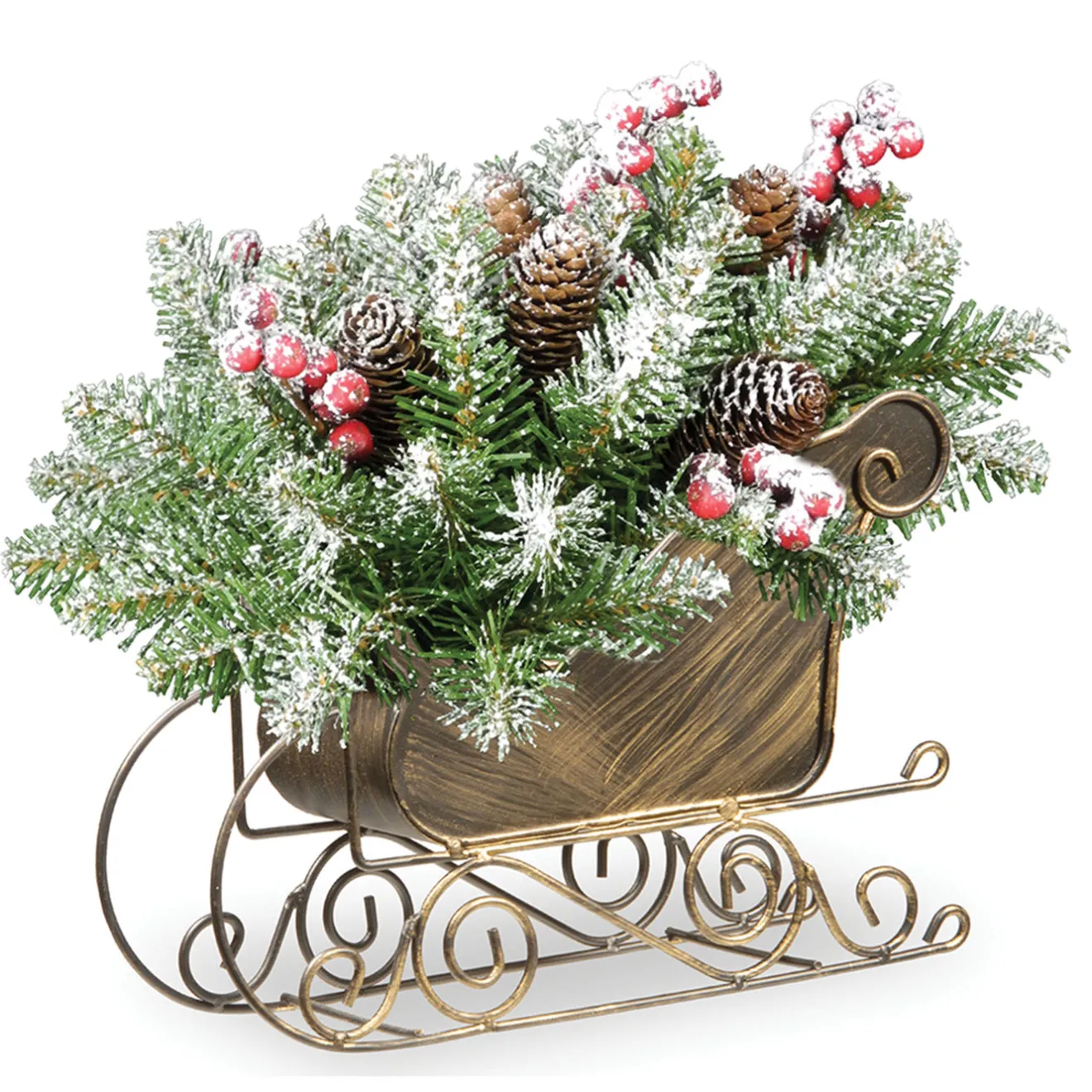 Hot 10 in. Dunhill Fir Sleigh Centerpiece Centerpieces