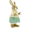 Outlet 24 in. Easter Bunny Wearing Teal and Tan Dress Table Decoration Table Decorations