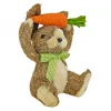 Sale 9 in. Easter Bunny with Carrot Table Decoration Decorated with Checkered Green Bow Table Decorations