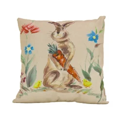 New 16 in. Easter Bunny with Carrots Decorative Pillow Pillows & Throws