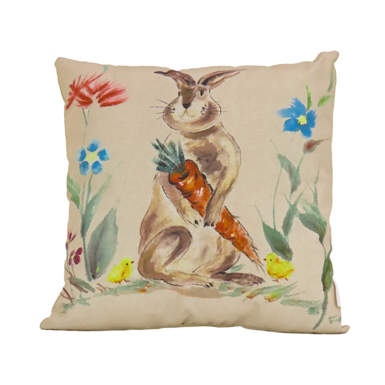 New 16 in. Easter Bunny with Carrots Decorative Pillow Pillows & Throws