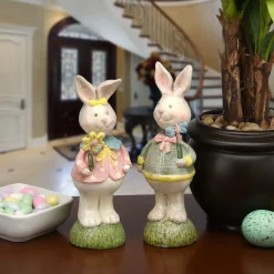 Best 8 in. Easter Mr. & Mrs. Rabbit Couple Table Decoration Table Decorations