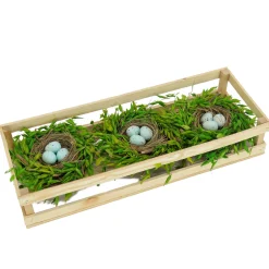 Sale 17 in. Easter Triple Nest Table Decoration Decorated with Pastel Eggs, and Wooden Box Table Decorations