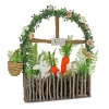 Clearance 19 in. Easter Window Garden Pane Decoration Decorated with Bunnies, Carrots, Flower Blooms Table Decorations