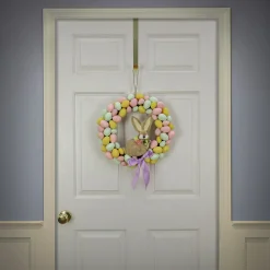 Sale 16 in. Easter Wreath Decorated with Pastel Eggs and Bunny Wreaths
