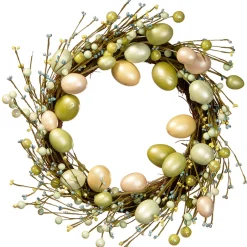 Hot 20 in. Easter Wreath Decorated With Eggs Wreaths