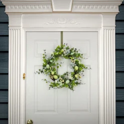 Best 22 in. Easter Wreath Decorated with Pastel Eggs, Blue Flowers Wreaths