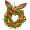 Hot 16 in. Easter Wreath Decorated with Carrots and Leafy Greens Wreaths