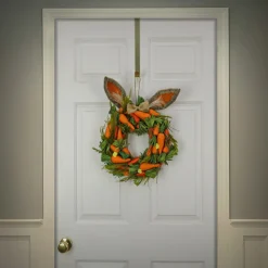 Hot 16 in. Easter Wreath Decorated with Carrots and Leafy Greens Wreaths