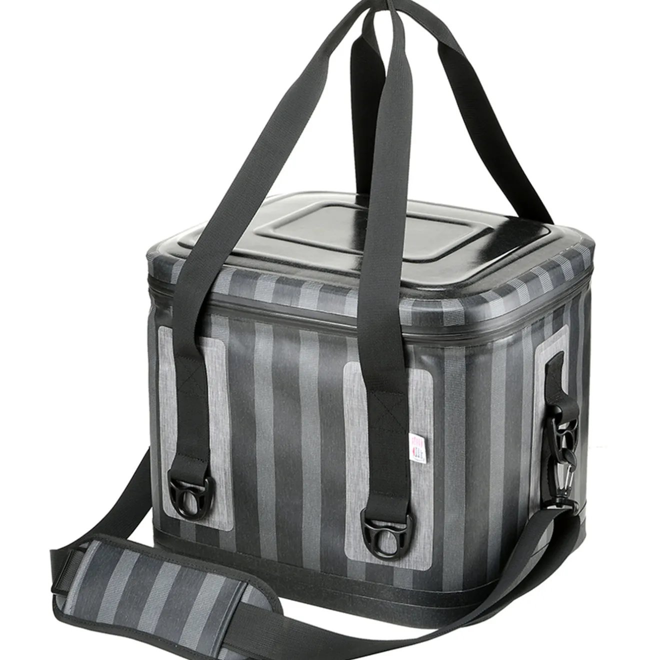New 11 in. Easy Tote Soft Cooler Gray Striped Camping Accessories