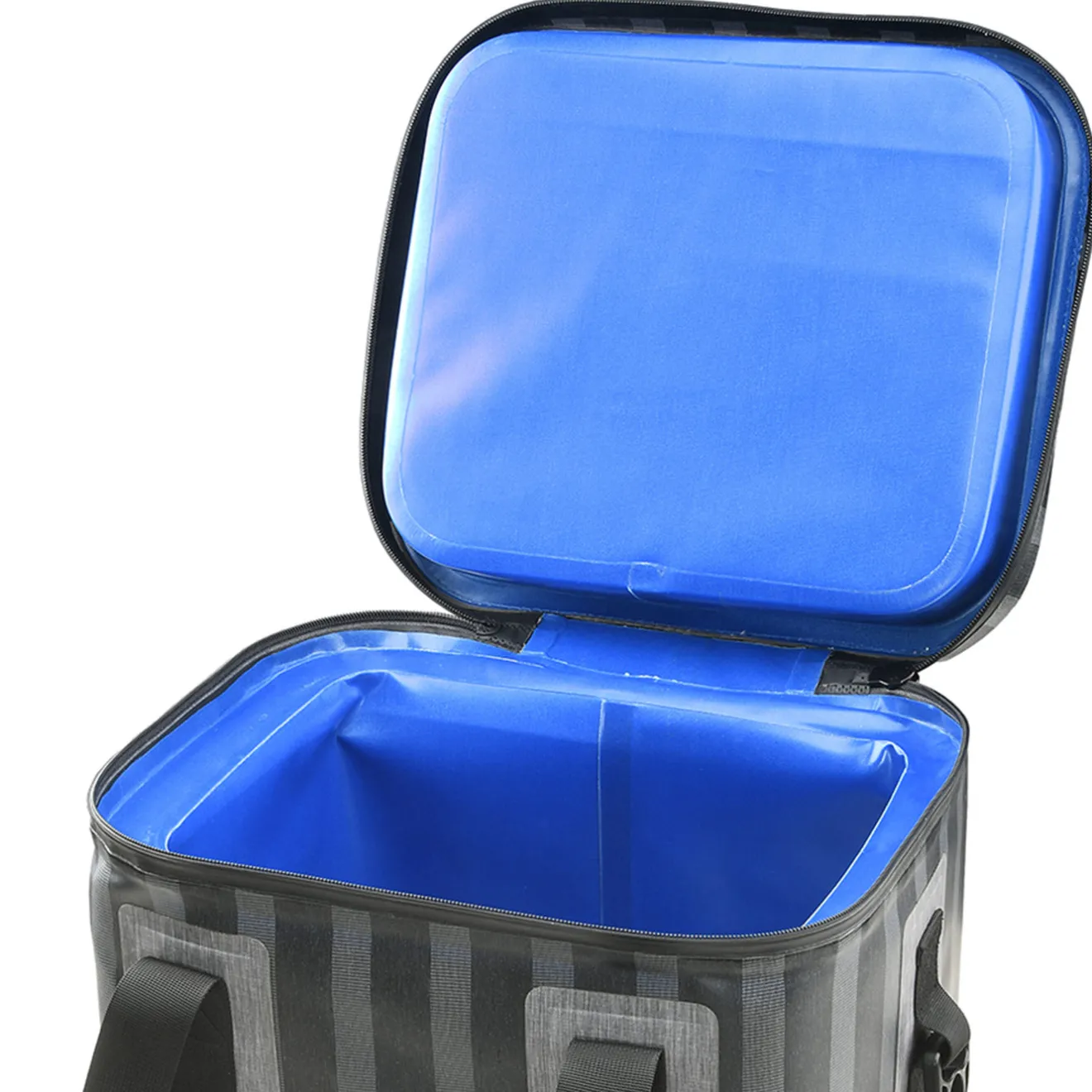New 11 in. Easy Tote Soft Cooler Gray Striped Camping Accessories